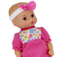 Baby's First Bathtime Baby Softina in Pink & Floral Jumper With Matching Headband and Feel So Real Skin - Safe for Children 1 Year & Up