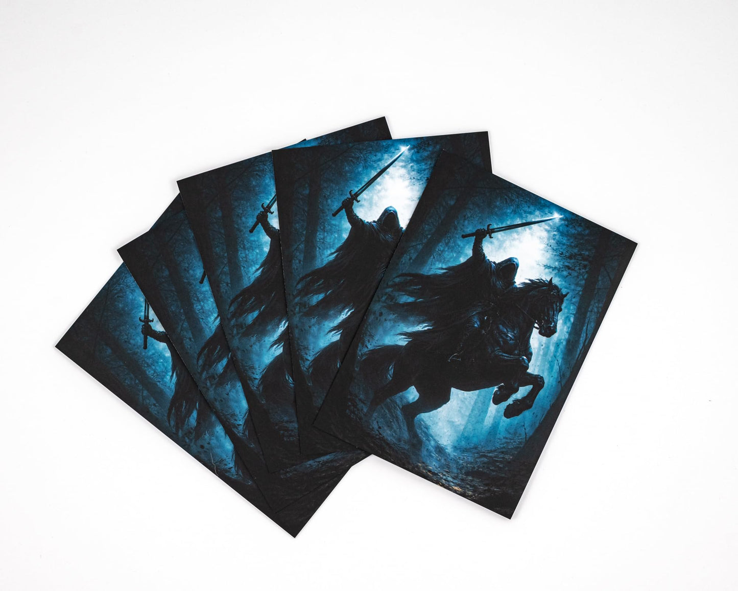 MTG Sleeves by Arcanum Industries, 103 Matte Card Sleeves for Magic The Gathering & TCG - Premium Shuffle Feel & Borderless Art with Black Interior