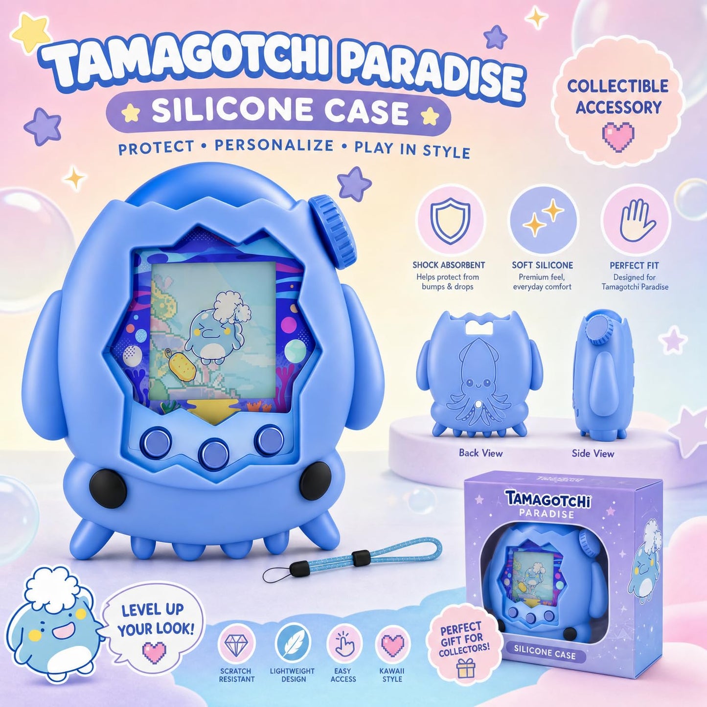 Ultimate Protective Cover for Tamagotchi Paradise,Shockproof, Scratch-Resistant & Super Soft Silicone Case with Secure Lanyard for Tamagotchi Cover