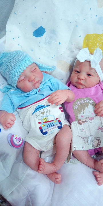 GYCV Lifelike Reborn Baby Dolls Twins Boy and Girl 20 Inch Weighted Full Body Silicone Realistic Newborn Baby Dolls Twins Real Life Baby Dolls Twin
