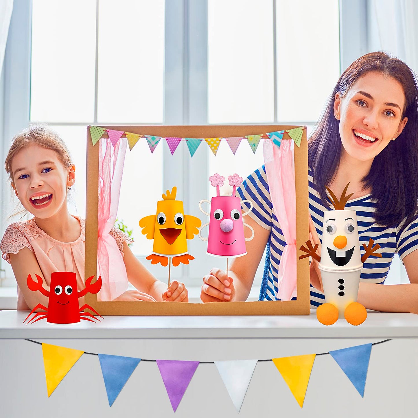 Arts and Crafts for Toddlers & Kids Ages 3-5 - Paper Cup Craft Kit, 8 Animal Projects - Fun Preschool Activity for Girls & Boys
