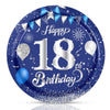 Fitoyplak Blue and Silver 18th Birthday Plates,50Pcs - 7Inch Dessert Plates Disposable Party Tableware Set 18 Year Old Party Plate Sets,for 18th