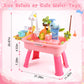 Ploomi Upgraded Toddler Sand Water Table Toy with Electric Water Pump, Kids Sand Water with Faucet/Play Food Accessories/Fishing Toy, Kitchen Play