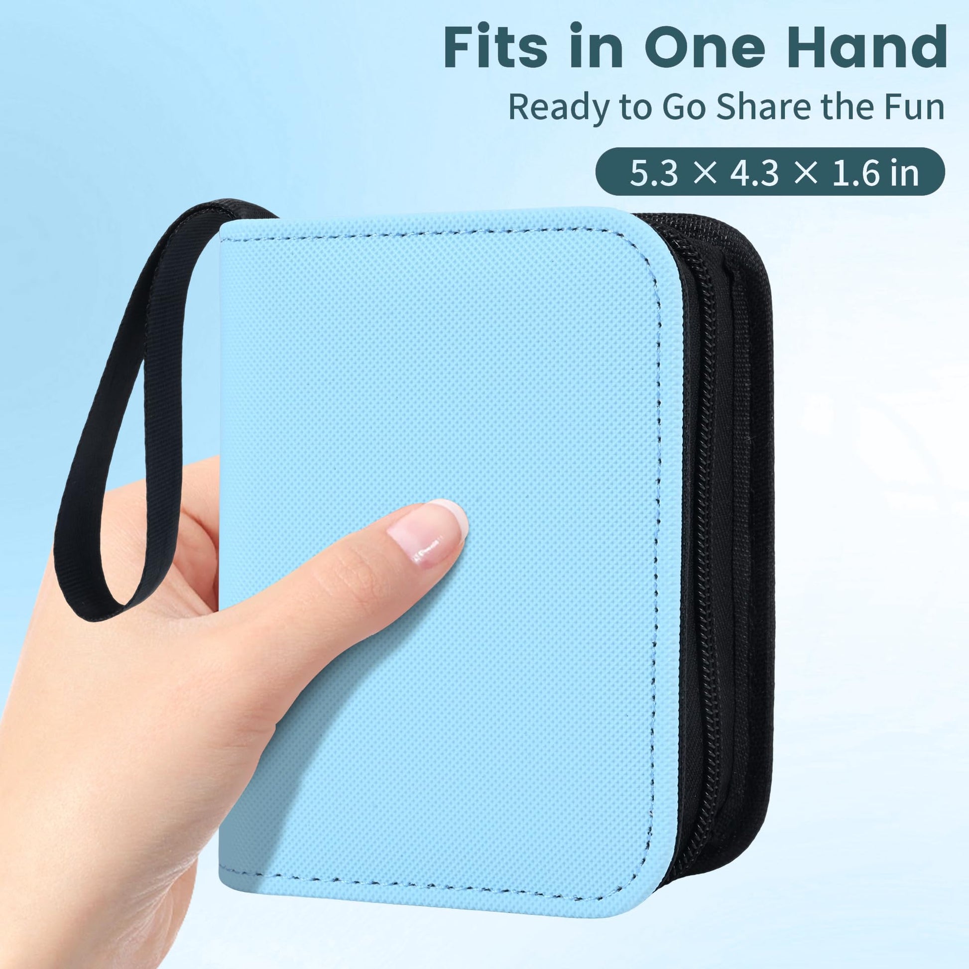 Mini Trading Card Binder Album, 1 Pocket Card Binder with 20 Double-Sided Pages 40 Pockets, Side Loading Small Card Binder for Trading Cards, Single