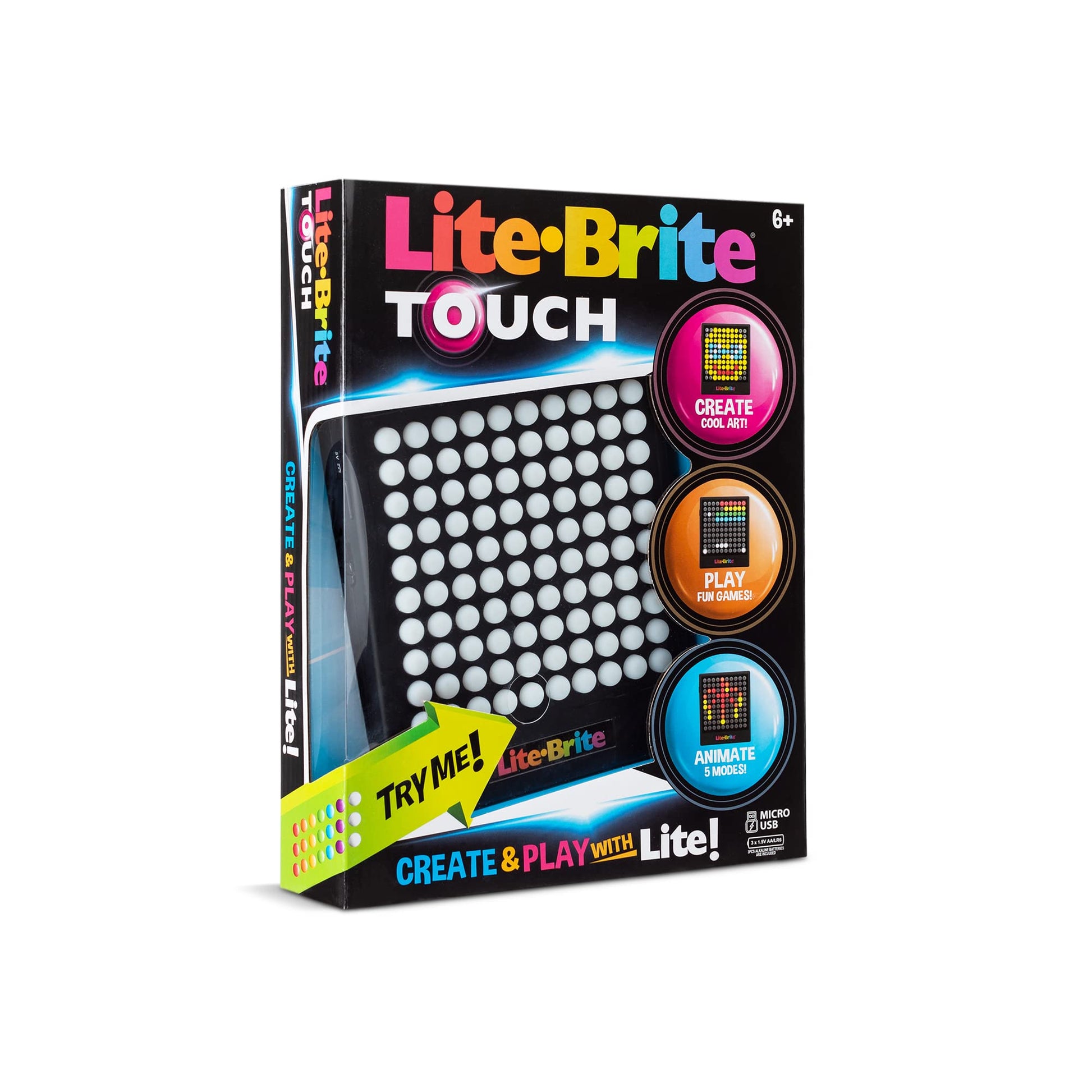 Lite-Brite Touch - Create, Play and Animate - Light Up Portable Stem Sensory Learning Toy, Creative Art Stem Toy for Girls, Boys, Unisex, Toddler