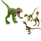 Jurassic World Toys Amber Collection Baby T Rex & 3 Compsognathus Compy Dinosaur Figures Jurassic Park II Toy with Posable Joints, Authentic Look &