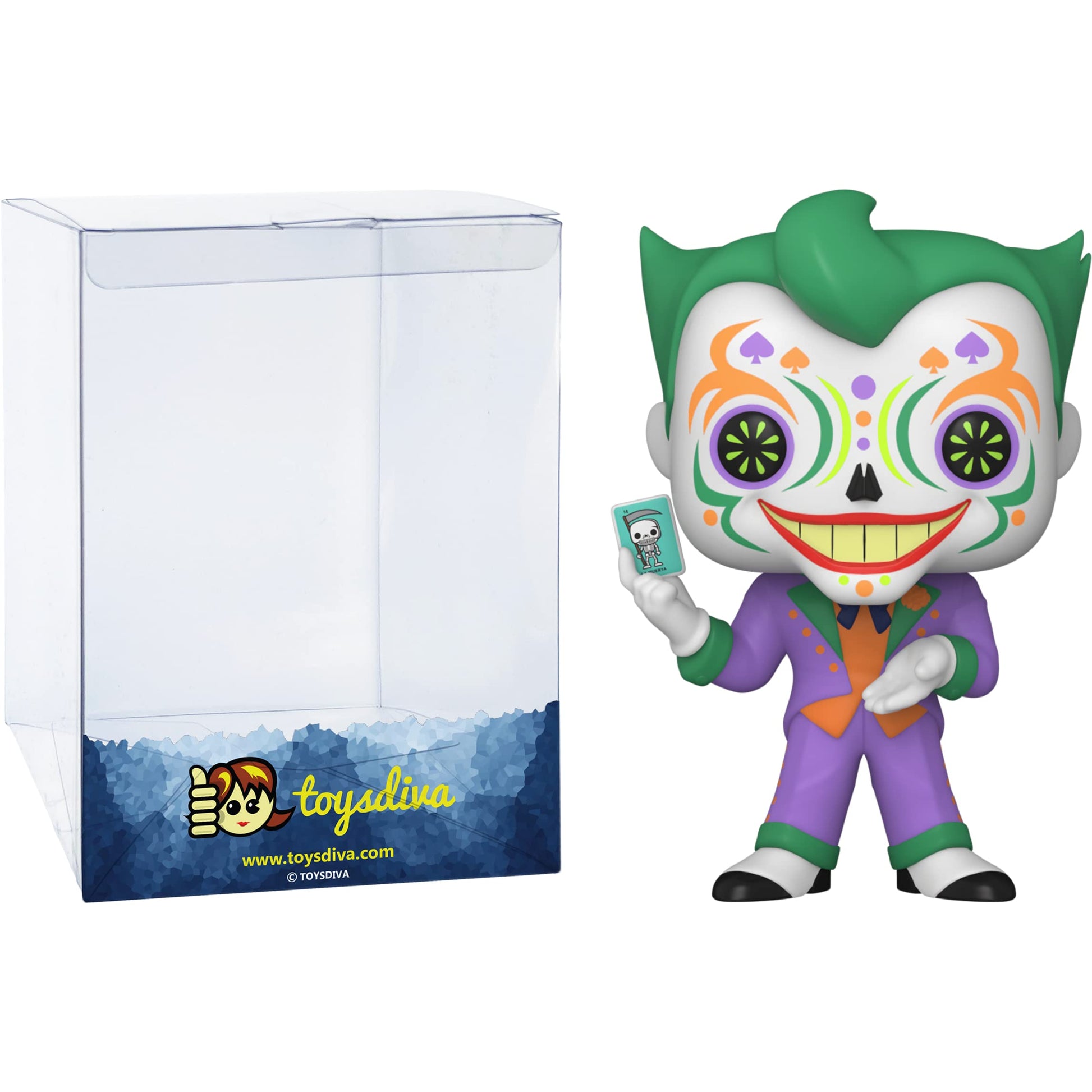 Funko The J o k e r : P o p ! Heroes Vinyl Figurine Bundle with 1 Compatible 'ToysDiva' Graphic Protector (414-57417 - B)
