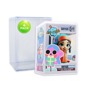 4-Pack Hard Acrylic Funko Pop Protector Display Case (4"), Stackable Display Case, Crystal Clear, 2.5mm Thick, Made in USA by Gary Plastic Packaging