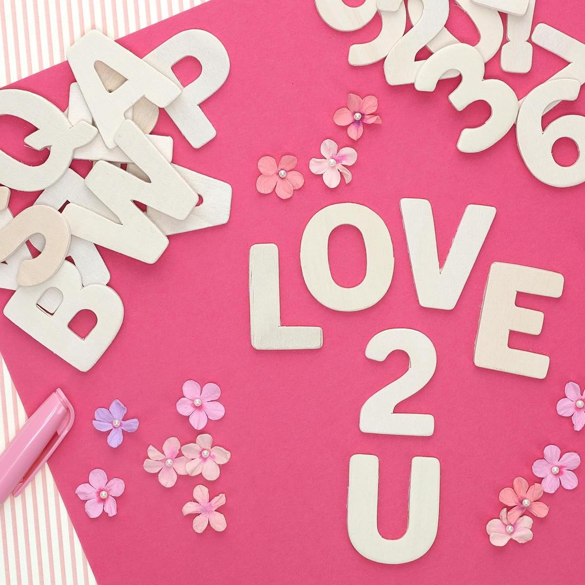 Hampton Art Little Crate of Wood Letters 153 Piece Set, Unfinished Wooden Letters for Crafts and Home Decor Signs, Paint and Stain Ready, Includes