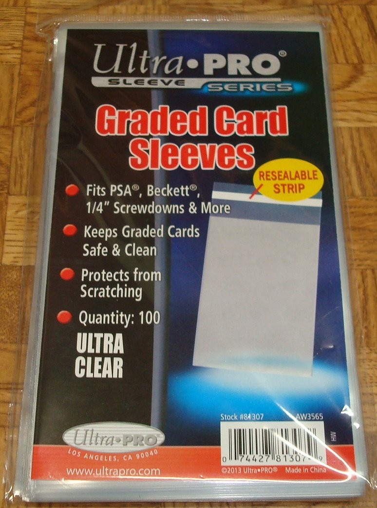 2 Ultra Pro Graded Card Sleeve Packs with Resealable Strip 200 Total (2 100ct Packages). Protects Graded Cards from Scratching and Dust. for Use