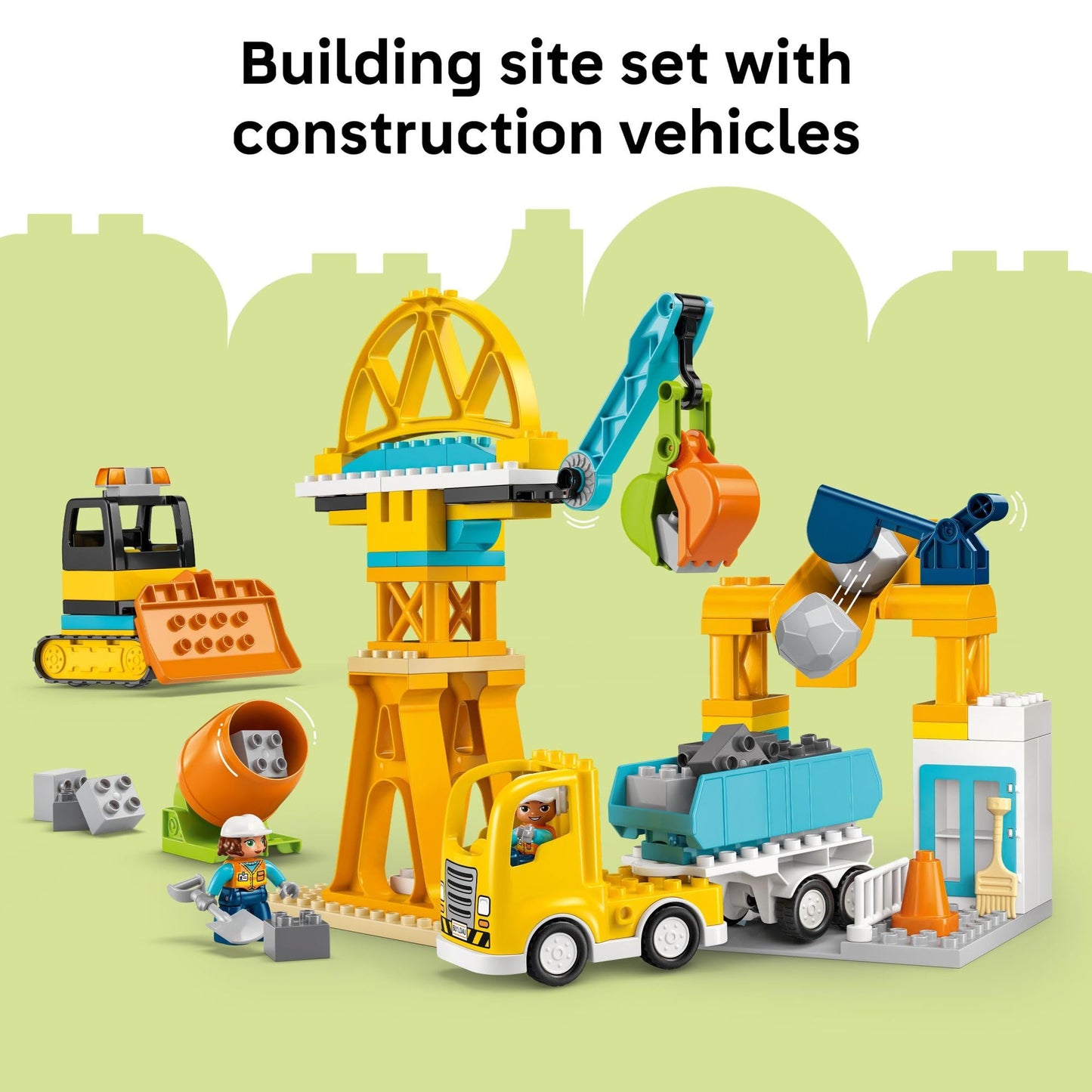 LEGO DUPLO Town 3 in 1 Construction Site and Vehicles Toys for Toddlers - Pretend Play Set for Boys & Girls, Ages 3+ - Building Blocks for Fine Motor
