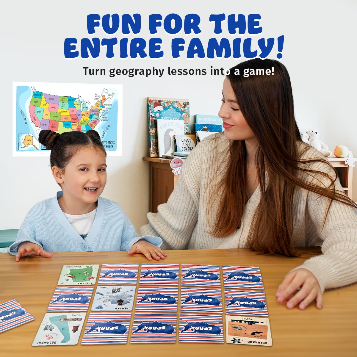 SPARK INNOVATIONS USA States Matching Card Games, Educational Kids Games, Learn States and Capitals, Homeschool Supplies, Classroom Must Have, Kids