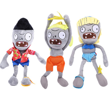 Suyudian 3 PCS PVZ Plant and Zombies Plush Sets Toys 1 2 Stuffed Soft PVZ Figure Doll Surf, Pompadour, Bikini Zombies, Great Gifts for Boys and Girls