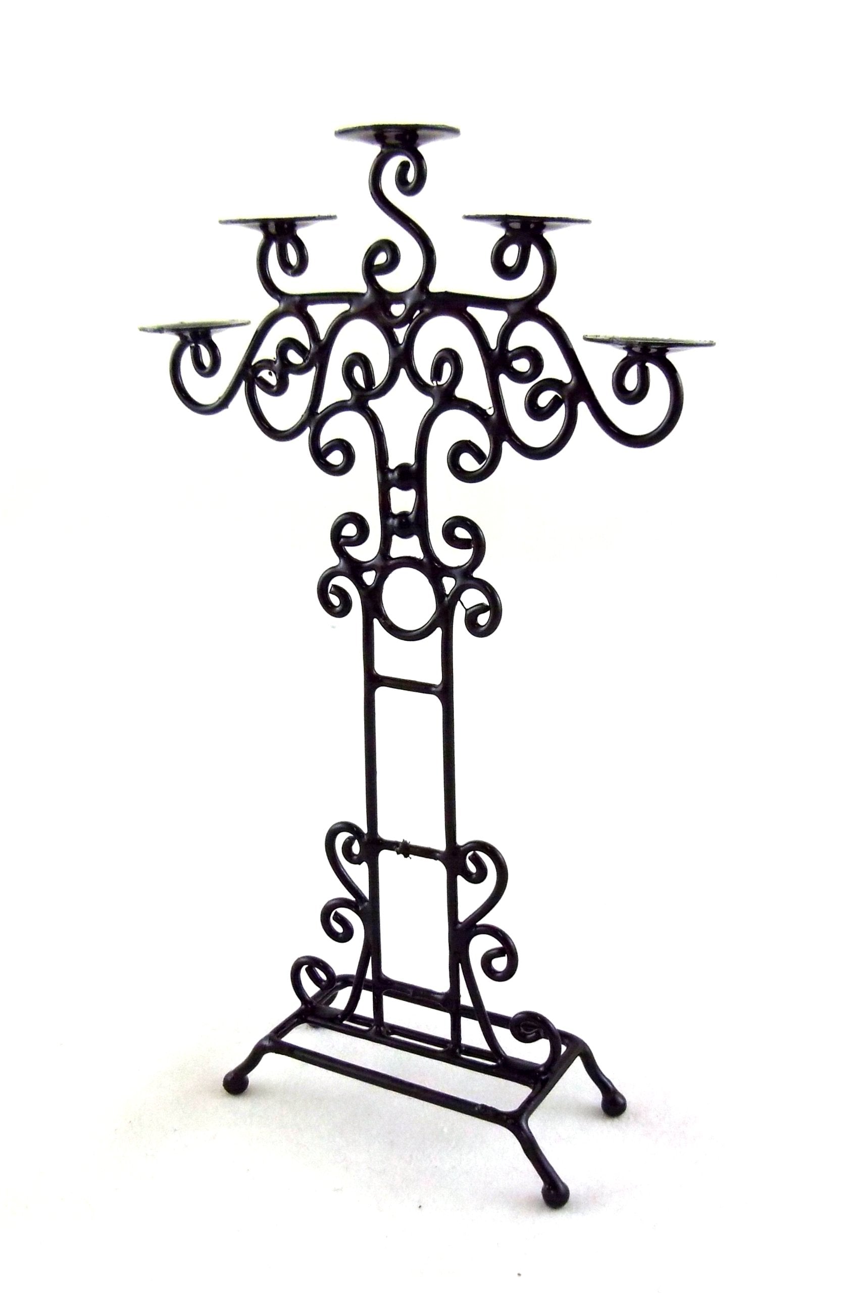 Melody Jane Dolls Houses 1:12 Scale Black Candle Holder #Eiwf551