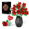 eafzv Roses Flower Bouquet Kit, Red Rose Building Flower Bouquet Kit for Adults & Kids, DIY Artificial Flowers Set for Home Decor, Botanical