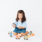Pearhead Wooden Train Set for Toddlers - 10-Piece Magnetic Train Cars, FSC-Certified Wood, Montessori STEM Toy, Develops Fine Motor Skills, Compatible