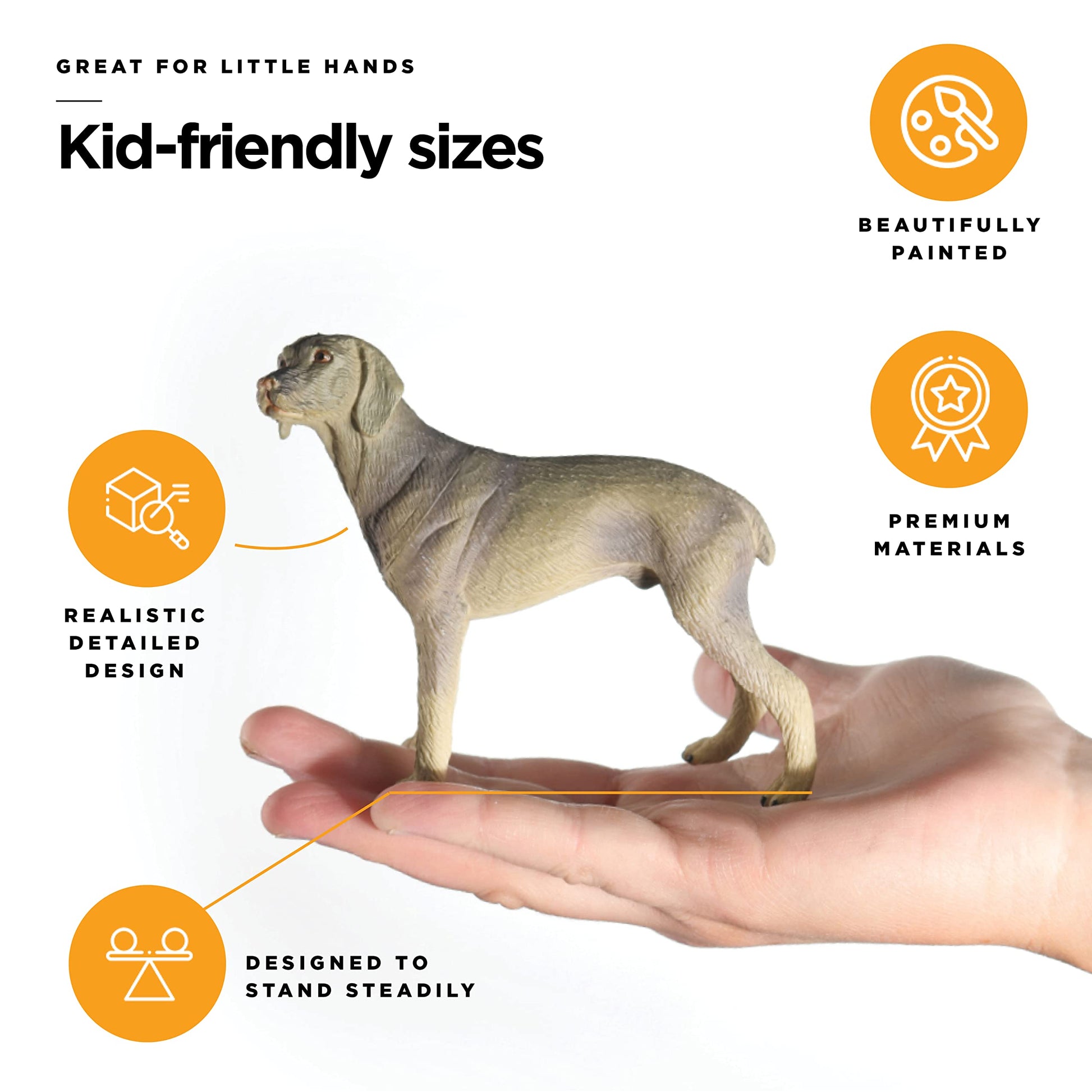 stargo Friendly Dog Figurines for Kids and Toddlers - Plastic Dogs Set of 12 Realistic Play Figures - Non-Toxic Cake Topper, Farm Animal Figurines