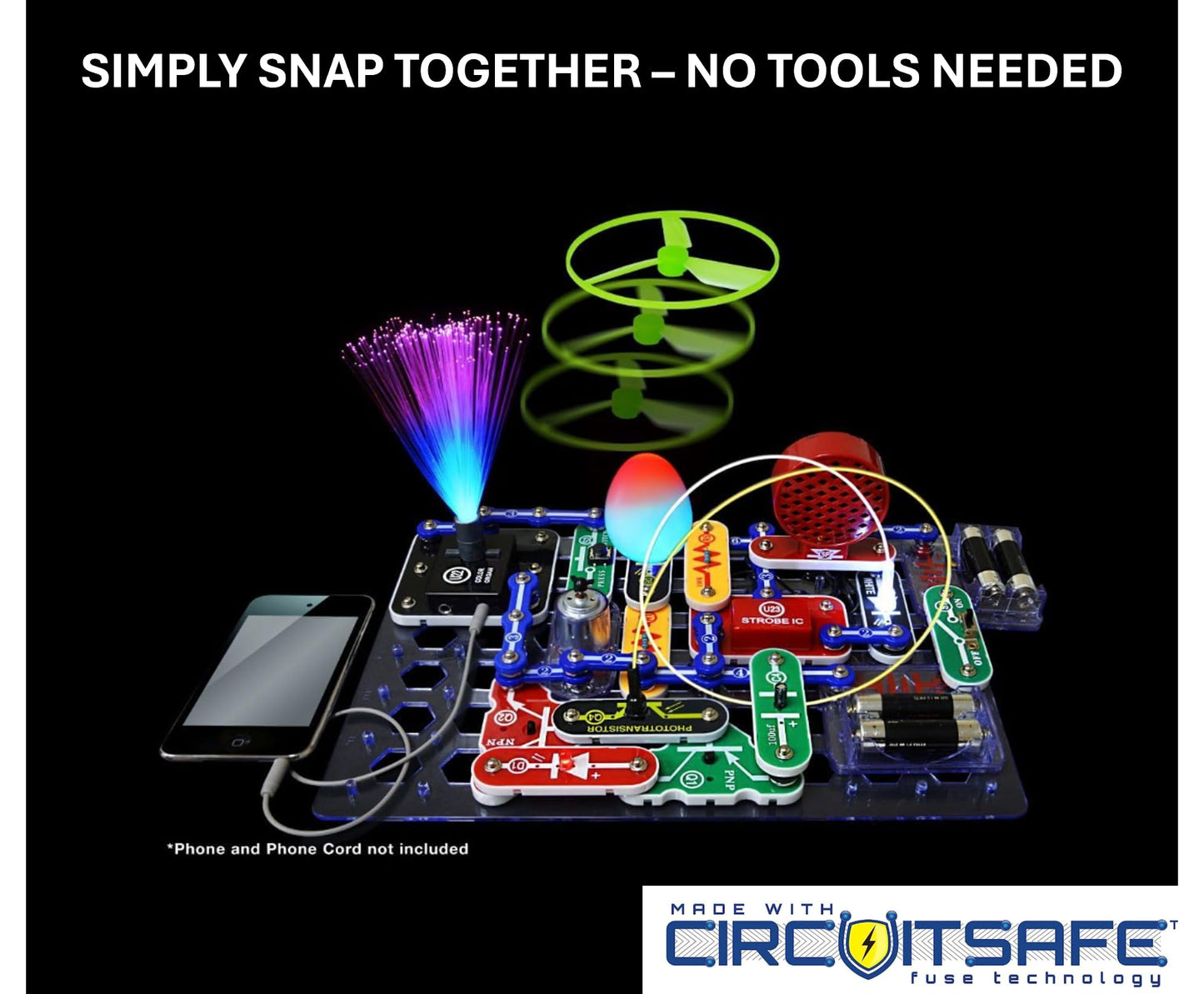 Snap Circuits Light Electronics Exploration Kit | Over 175 Exciting STEM Projects | Full Color Project Manual | 55+ Snap Circuits Parts | STEM
