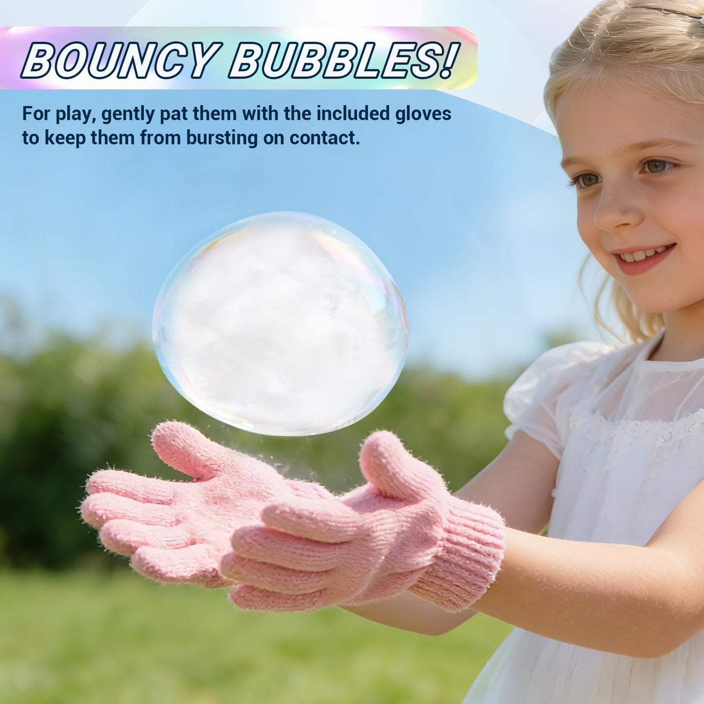 Fog Bubble Wand, Elastic Fog Bubble Machine for Kids, Blue