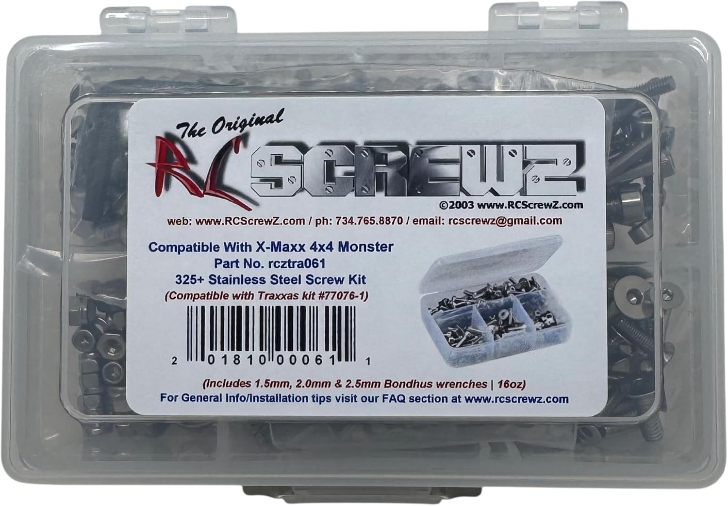 RCZTRA061 - Compatible with Traxxas X-Maxx 4x4 (#77076-4) Stainless Screw Kit