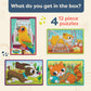 B. toys Wooden Puzzle Set, 4 Animal Puzzles with Wooden Box, Pets