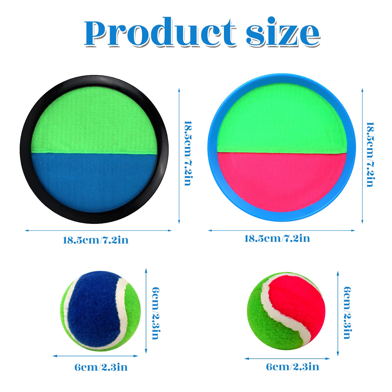 Toss and Catch Game Set, Outdoor Toys with 4 Paddles 4 Balls, Beach Game