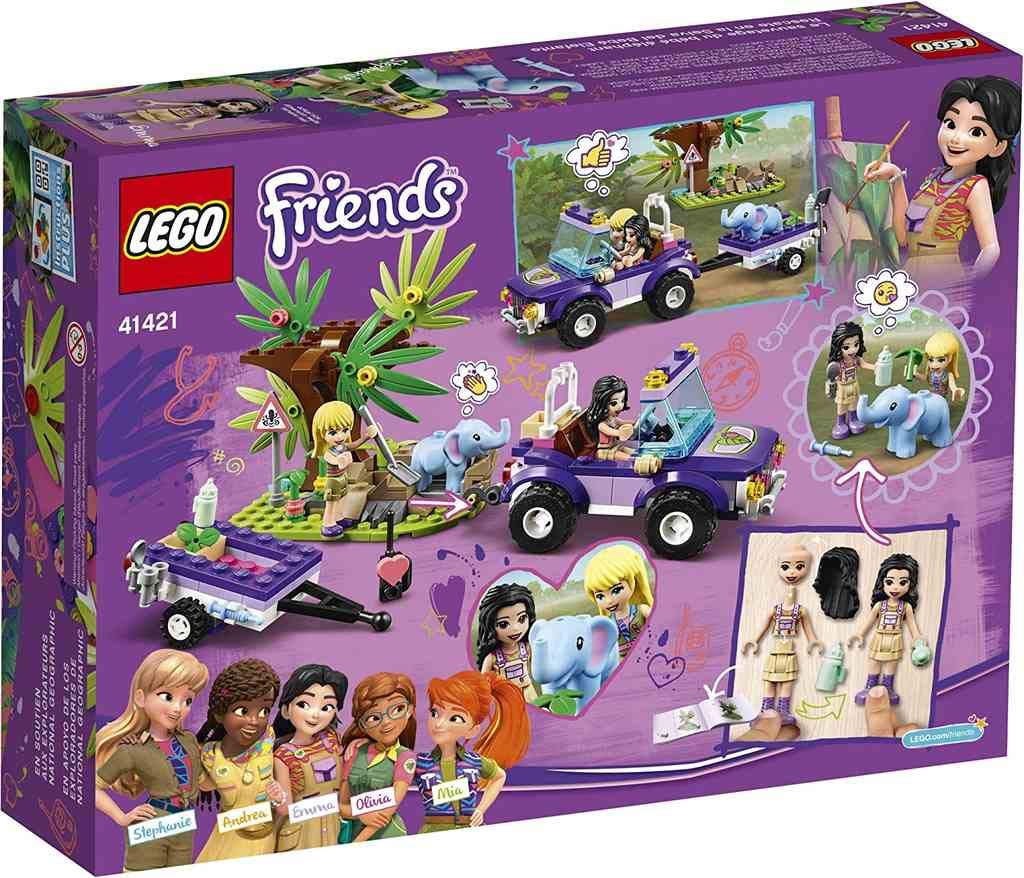 LEGO Friends Baby Elephant Jungle Rescue 41421 Adventure Building Kit; Animal Rescue Playset That Comes with a Toy Truck and Trailer, Plus Friends