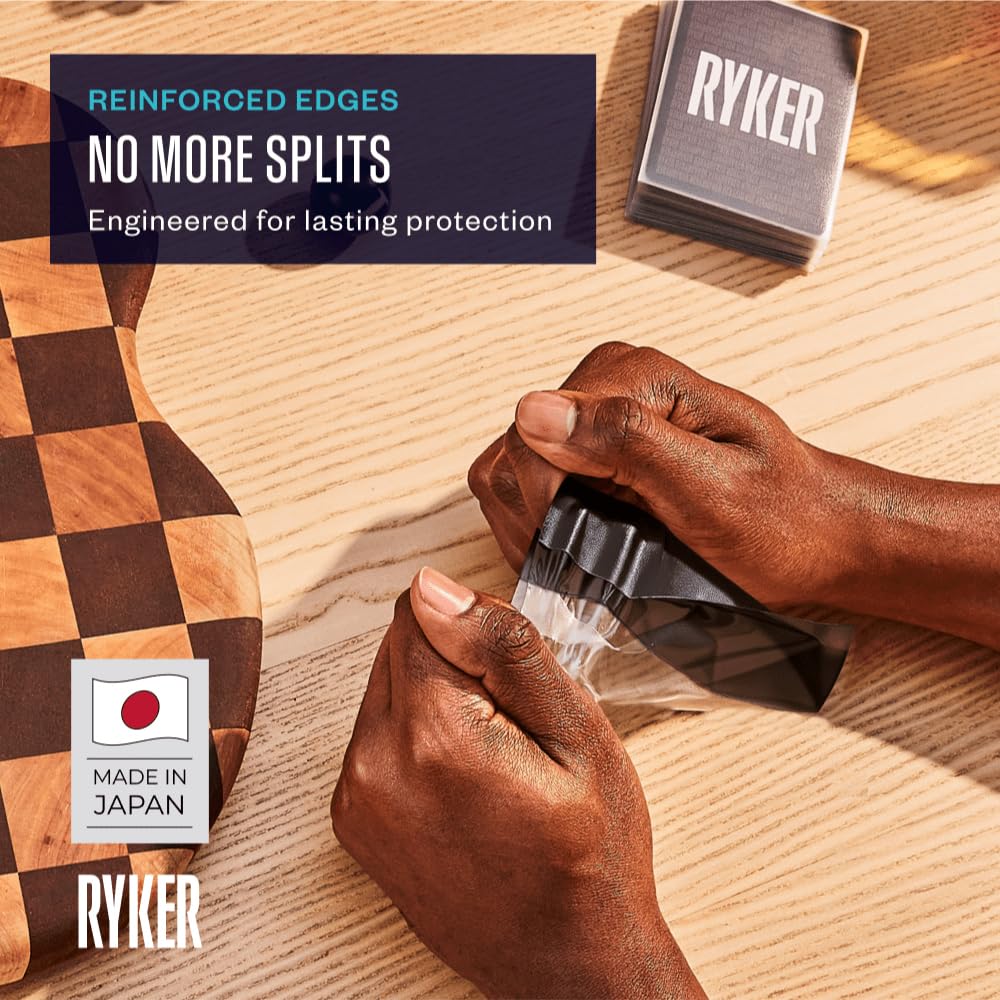 Ryker Card Sleeves for MTG Magic The Gathering - Made in Japan, Tournament Grade, Reinforced Edges, Crystal Clear Front, Textured Matte Back (100