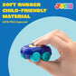 JOYIN Cartoon Cars, Soft Rubber Toy Car Set, Mini Vehicles, Bath Toy Car for Toddlers, Christmas Great Gift for Boys and Girls, Summer Beach and Pool