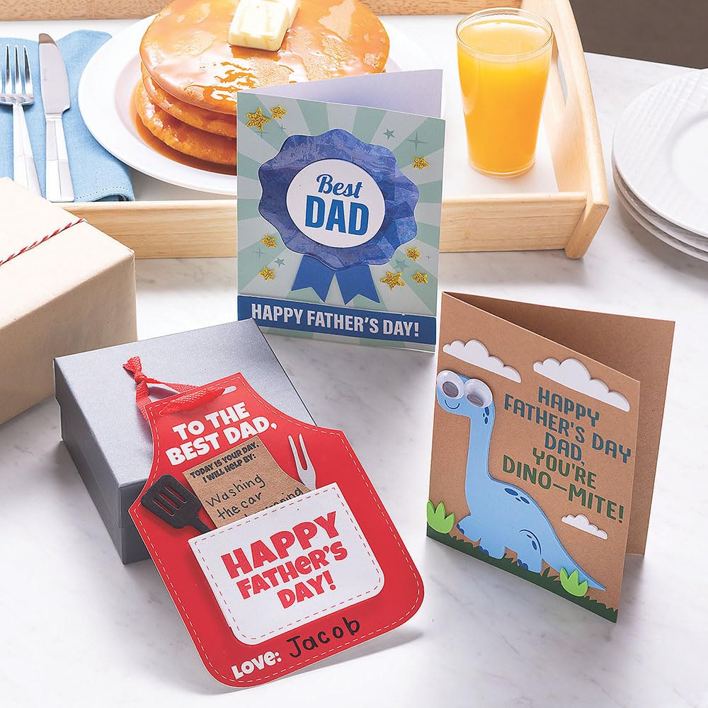 Father’s Day Tissue Paper Card Craft Kit - Make 12 Cards - DIY Craft Gifts for Kids