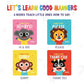 merka Baby Bath Books for Toddlers, 4 Pack Waterproof Bathtime Books, Bath Toys Floatable in Bathtub, Learn to Say Thank You, Sorry, Hi Bye, Please