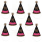 Big Dot of Happiness Chic 90th Birthday - Pink, Black and Gold - Cone Happy Birthday Party Hats for Adults - Set of 8 (Standard Size)