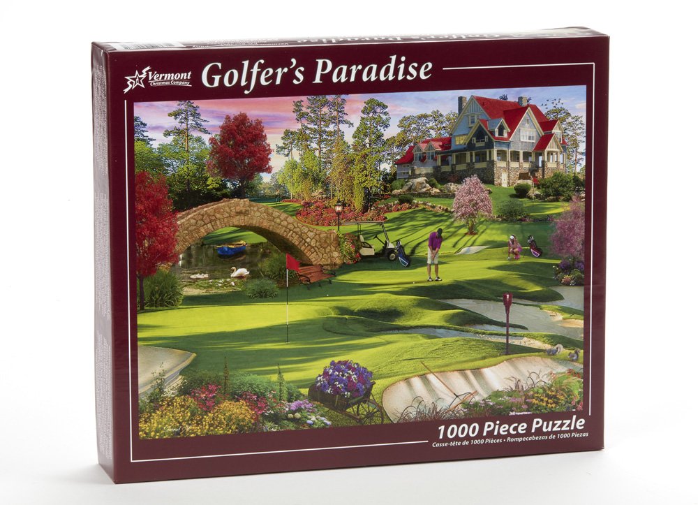 Vermont Christmas Company Golfer's Paradise Jigsaw Puzzle 1000 Piece