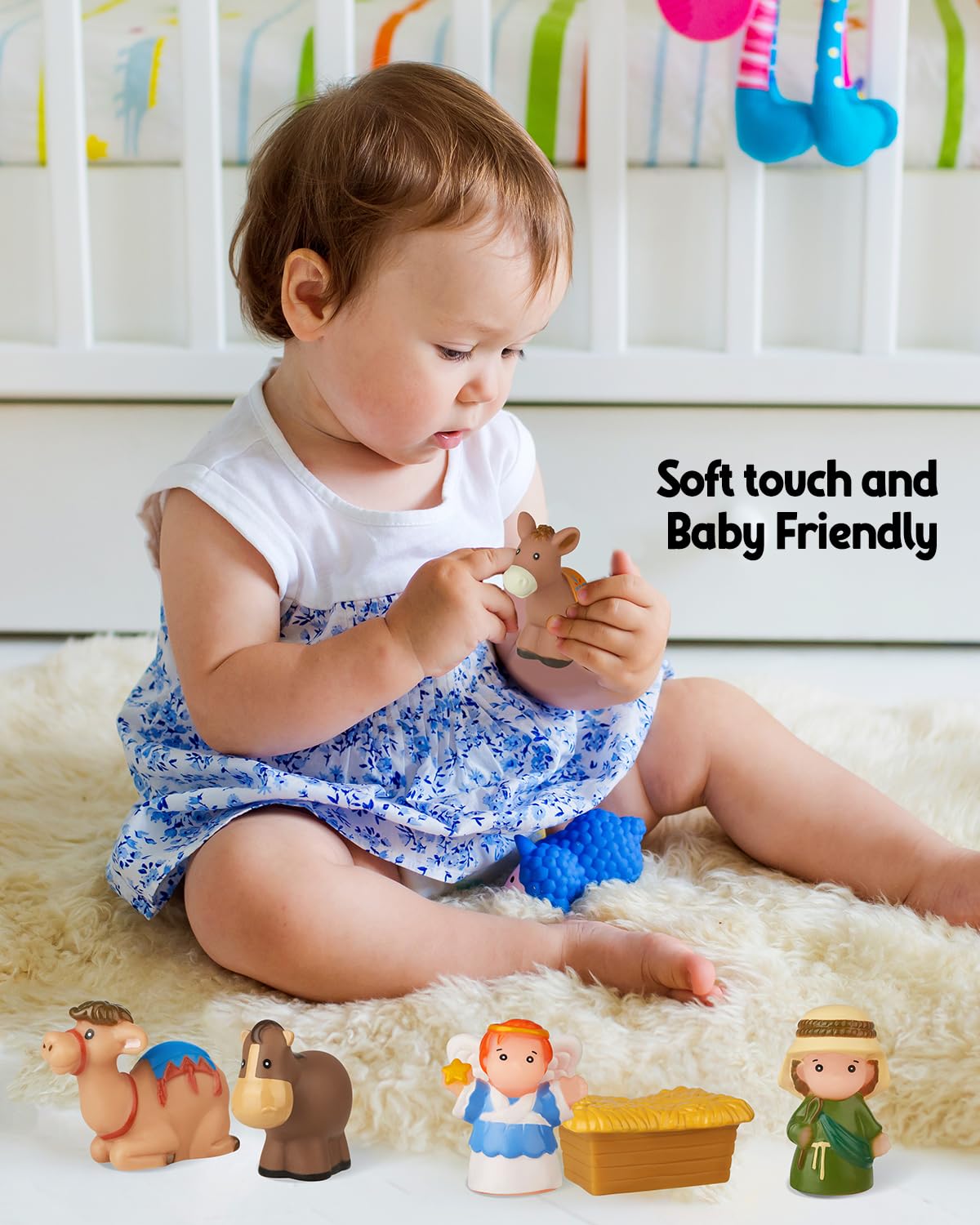 HARDWIND 25pcs Nativity Set for Kids, Christmas Story Playset Figurine, Little Nativity Toddler Toy, Nativity Scene Set for Children Ages 1 2 3 4 5 6+