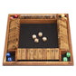 AMEROUS 1-4 Players Shut The Box Dice Game, Wooden Board Table Math Game with 12 Dice and Shut-The-Box Instructions for Kids Adults, Family Classroom
