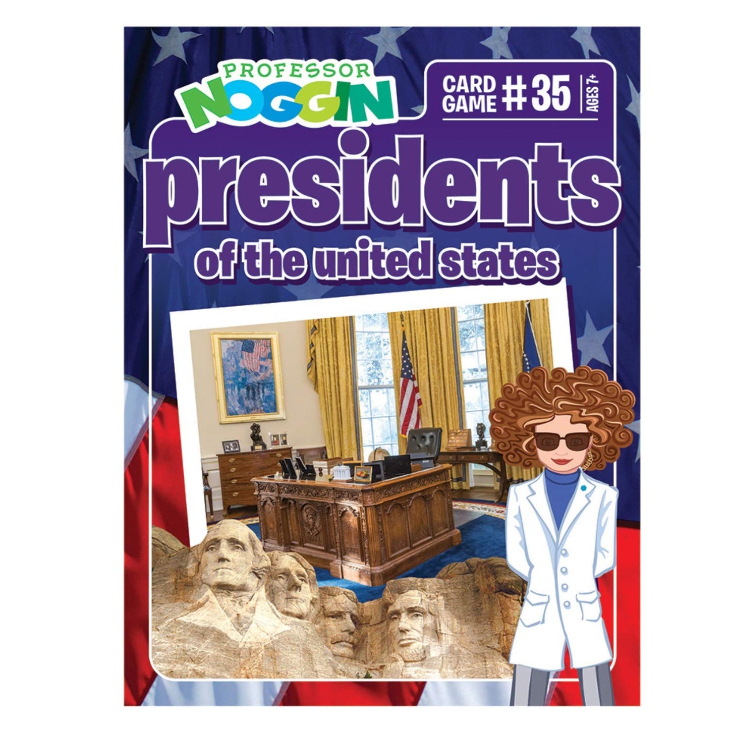 Outset Media Professor Noggin's Presidents of the United States Trivia Card Game - an Educational Based Card Game for Kids - Trivia, True or False