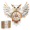 3D Wooden Puzzles for Adults Snowy Owl Design Clock Model Kit with Pendulum