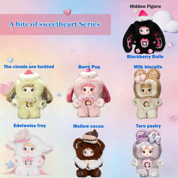 Waicommen Nommi A bite of Sweetheart Series Blind Plush Box, 1PC (1 of 7 Possible Styles), 6 Regular Figure and 1 Hidden Figure, Toy Figure for 15