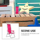 STOBOK 2PCS Miniature Folding Beach Chairs Mini Dolls House Furniture Plastic Beach Lounge Chairs Dollhouse Furniture Accessories