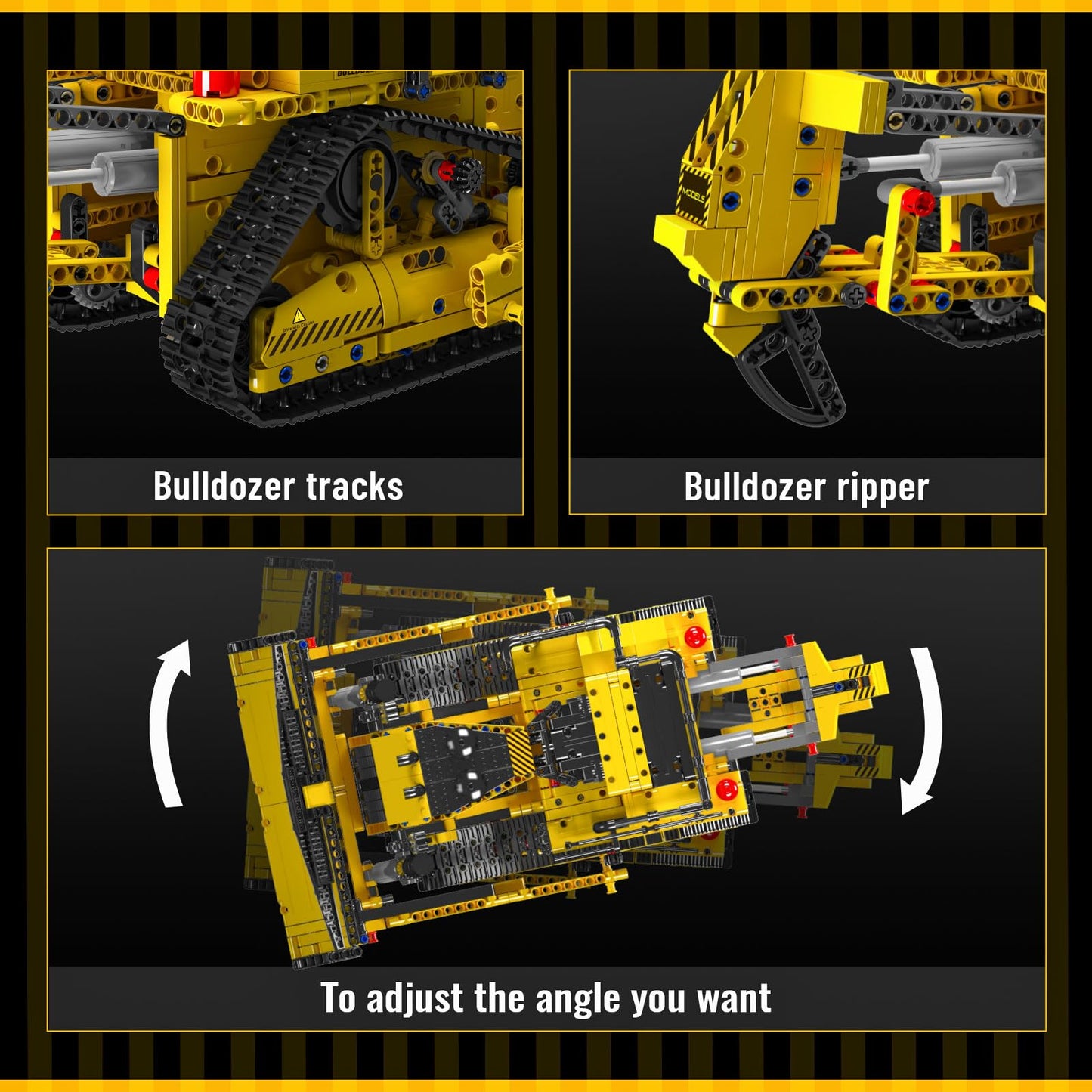 Mould King RC Bulldozer Building Set for Adults, Bulldozer Truck Construction Vehicle Model with Motors, APP Control Truck with Engines, 1508 Pieces