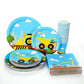 Construction Birthday Party Supplies Set 97 Pieces For Kids- Serves 24 Guest-Digger Truck Party Tableware Kit - Including Dump Truck Plates, Cups