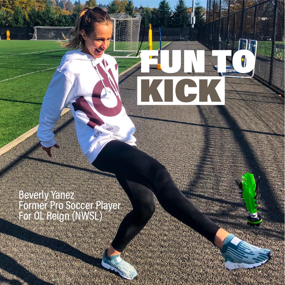 Kickit | The Original Birdie Soccer PRO Trainer | Play Outdoors, Indoors or Backyard, Beach or Tailgate, All Ages Fun & Travel Friendly (Black/Green)
