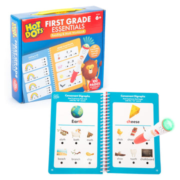 Educational Insights Hot Dots First Grade Essentials: Reading & Math Workbook - 1st Grade Workbooks with Interactive Pen, Homeschool Learning