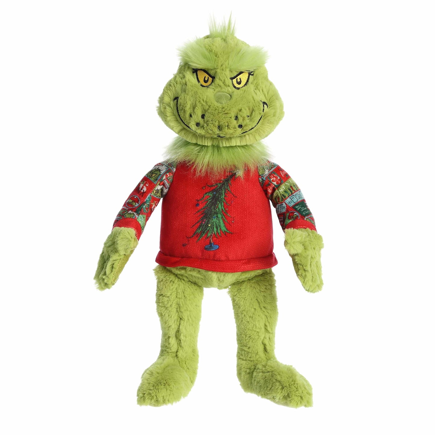 Aurora® Festive Dr. Seuss™ Ugly Sweater Light-Up Grinch Stuffed Animal - Officially Licensed Plush for Imaginative Play - Perfect for Holiday