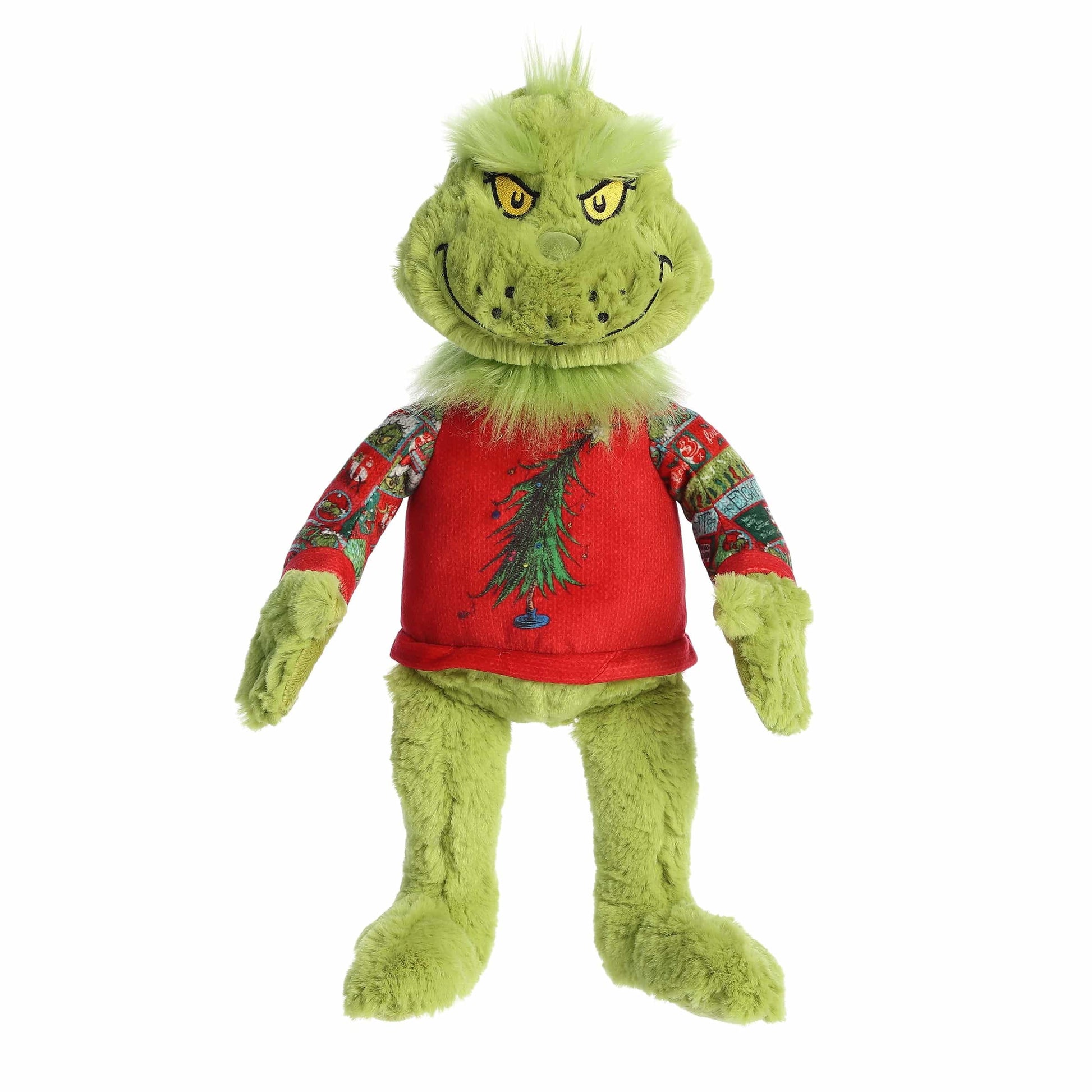 Aurora® Festive Dr. Seuss™ Ugly Sweater Light-Up Grinch Stuffed Animal - Officially Licensed Plush for Imaginative Play - Perfect for Holiday