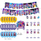 Demon Movie Hunters Birthday Decorations,Demon Movie Hunters Party Supplies Include Happy Birthday Banner, Cake Topper and Cupcake Toppers, Balloons