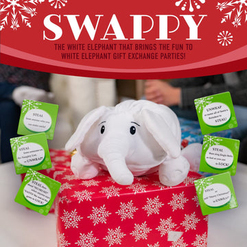 Squirrel Products White Elephant Party Kit - Swappy The White Elephant Party Game - The Most Fun You Can Have Exchanging Useless Gifts