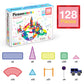 PicassoTiles 128pcs Magnetic Race Car Track Building Block Educational Toy Set Tiles Magnet Playset 3 LED Car STEM Learning Construction Kit Fine