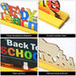 4 Pieces Back to School Party Decorations Wooden First of School Centerpieces Ready to Learn Table Toppers for School Classroom Home Teacher Party