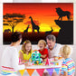 Blulu African Safari Theme Party Decorations, 72.8 x 43.3 Inch African Safari Backdrop Banner Theme Supplies, Tropical Forest Jungle Scenic Background